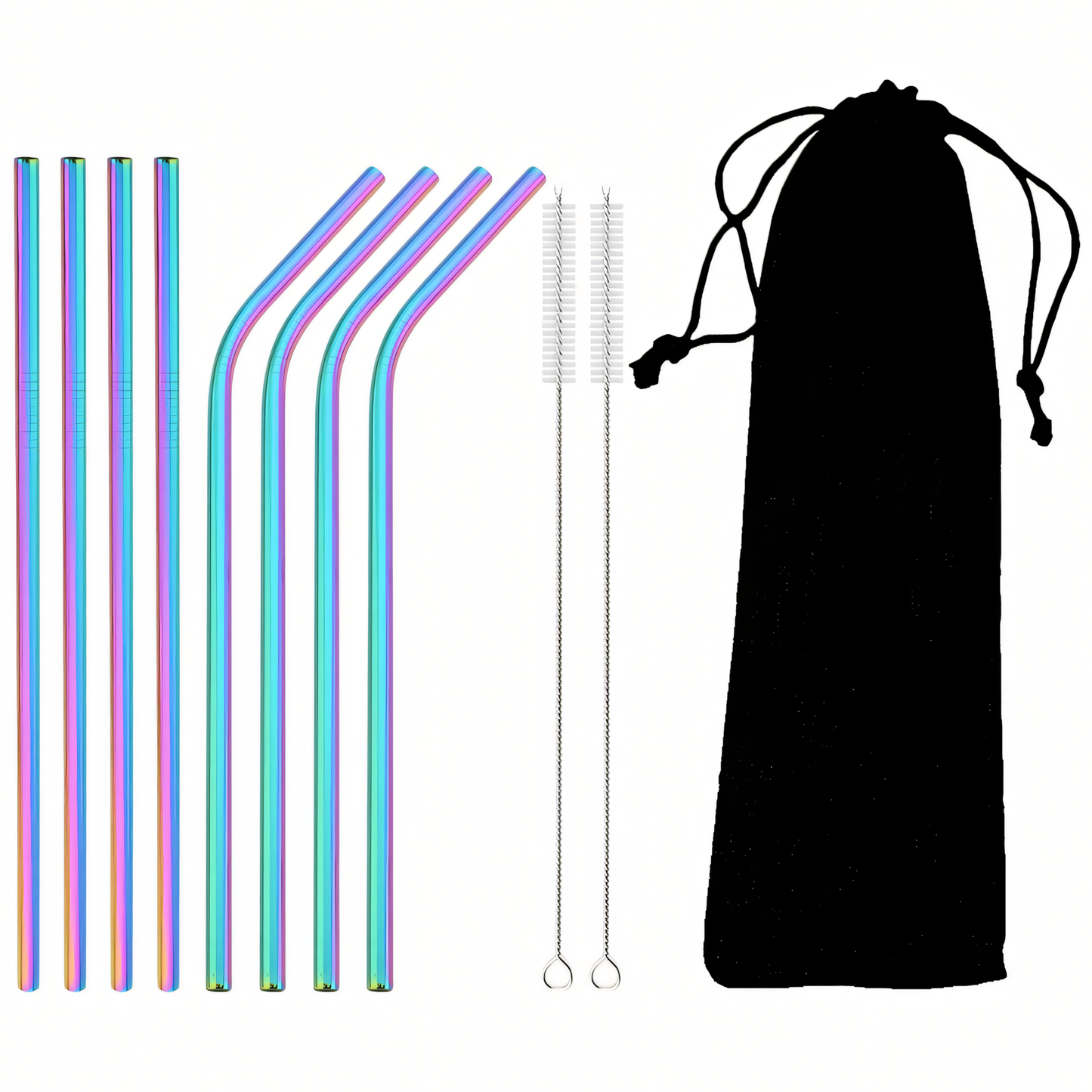 Toastifi Stainless Steel Straws (8 Pcs + 2 Stir Sticks)