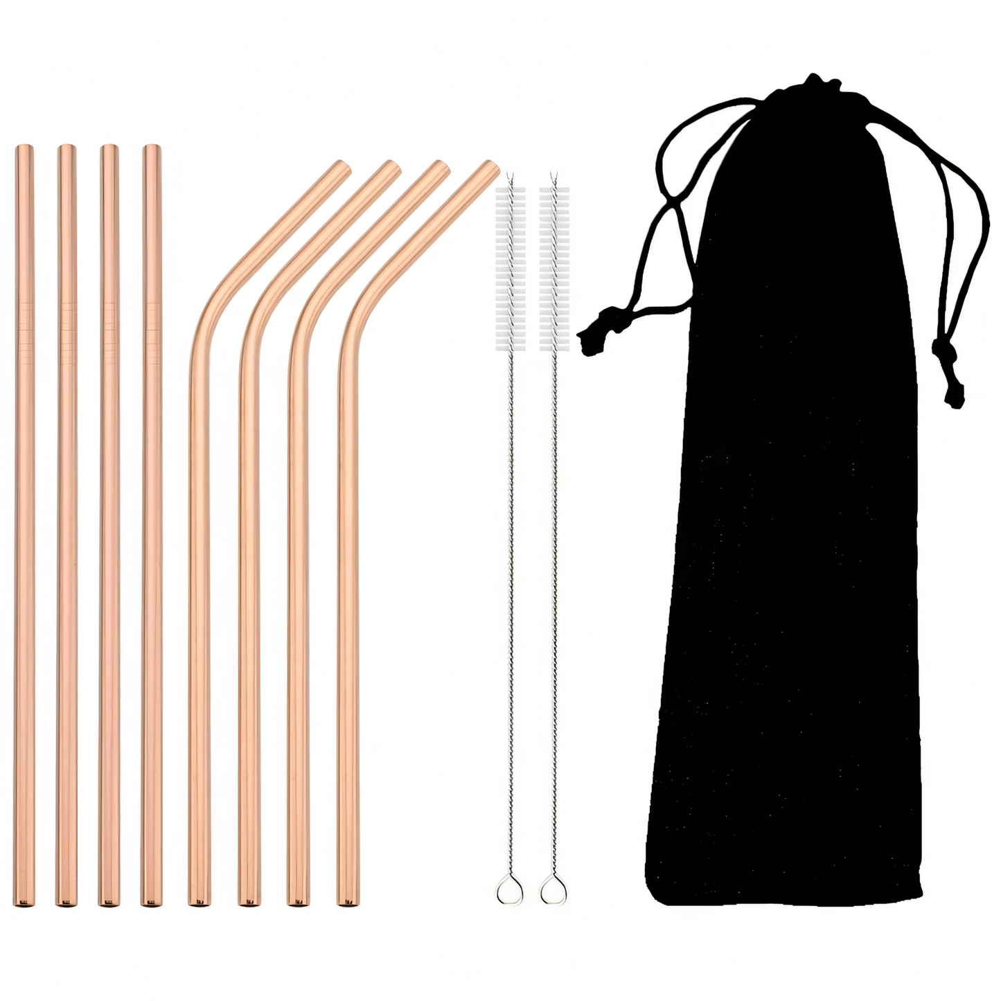 Toastifi Stainless Steel Straws (8 Pcs + 2 Stir Sticks)
