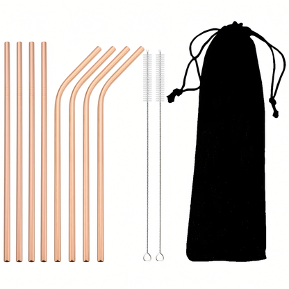 Toastifi Stainless Steel Straws (8 Pcs + 2 Stir Sticks)